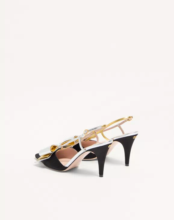 Valentino Bowow Slingback Pumps In Moirè Fabric 85Mm - Image 4